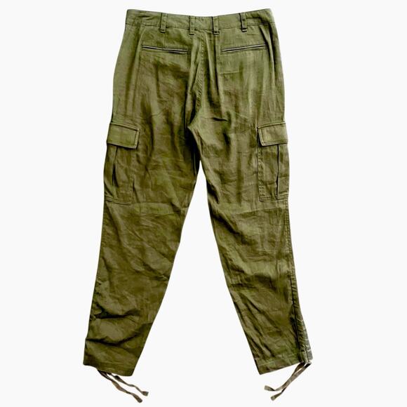 Ralph Lauren Pants Women Size 4 Drawstring Cuffs Linen Cargo Capri Polo - Picture 10 of 11